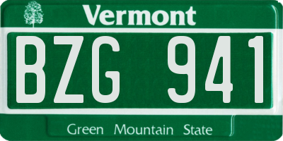 VT license plate BZG941