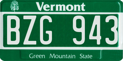 VT license plate BZG943
