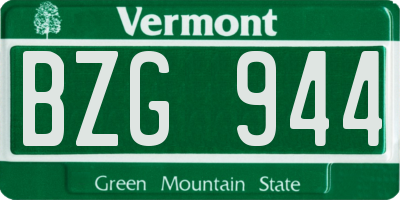 VT license plate BZG944