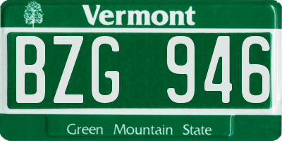 VT license plate BZG946