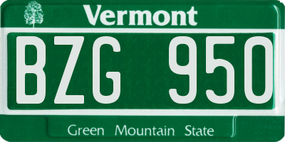 VT license plate BZG950