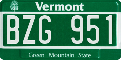 VT license plate BZG951