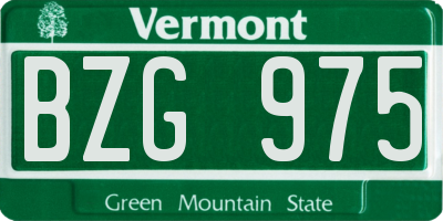 VT license plate BZG975