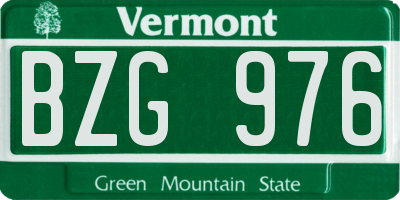 VT license plate BZG976