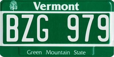 VT license plate BZG979