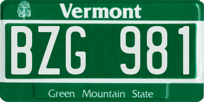 VT license plate BZG981