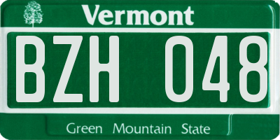 VT license plate BZH048