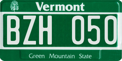 VT license plate BZH050