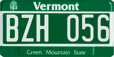VT license plate BZH056