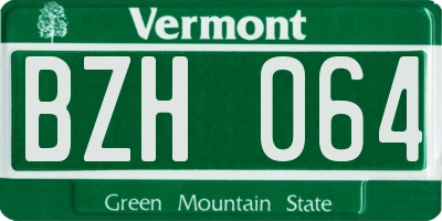 VT license plate BZH064