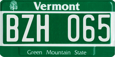 VT license plate BZH065