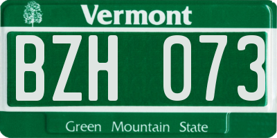 VT license plate BZH073
