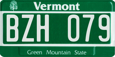 VT license plate BZH079