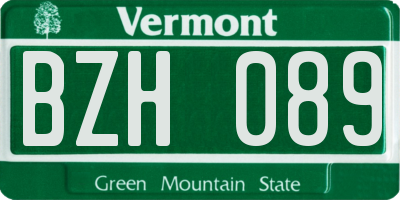 VT license plate BZH089
