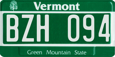 VT license plate BZH094