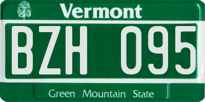 VT license plate BZH095