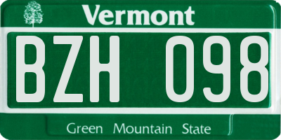 VT license plate BZH098