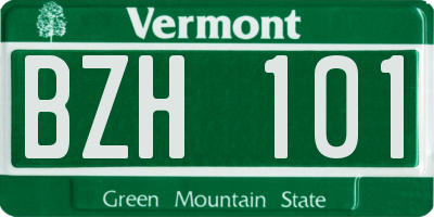 VT license plate BZH101