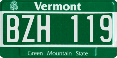 VT license plate BZH119