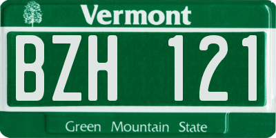 VT license plate BZH121