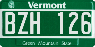 VT license plate BZH126
