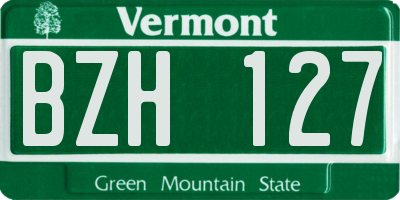 VT license plate BZH127