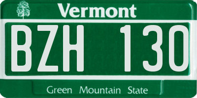 VT license plate BZH130