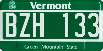 VT license plate BZH133