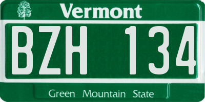 VT license plate BZH134