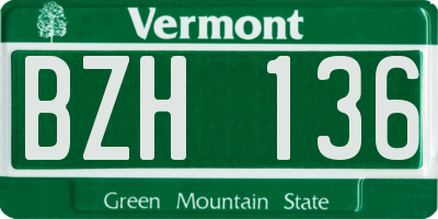 VT license plate BZH136