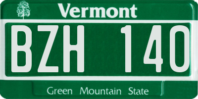 VT license plate BZH140