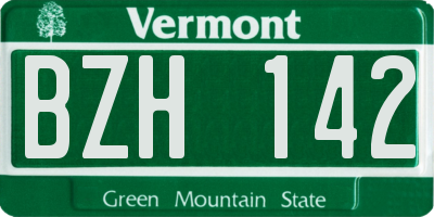 VT license plate BZH142