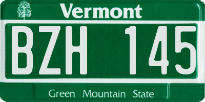 VT license plate BZH145