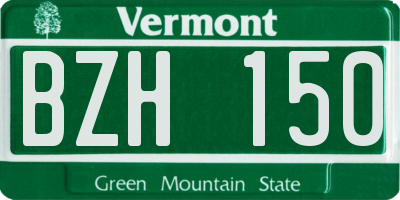 VT license plate BZH150