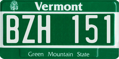 VT license plate BZH151
