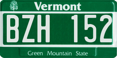 VT license plate BZH152