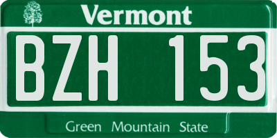 VT license plate BZH153