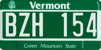 VT license plate BZH154