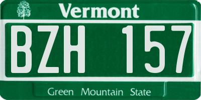 VT license plate BZH157