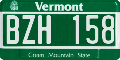 VT license plate BZH158