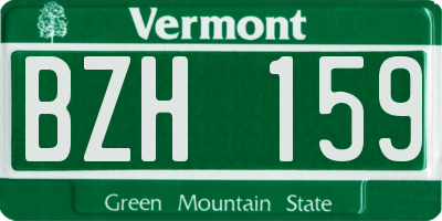 VT license plate BZH159