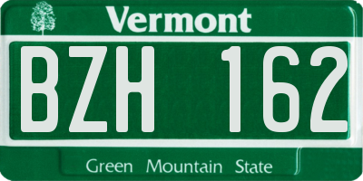 VT license plate BZH162