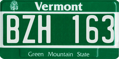 VT license plate BZH163