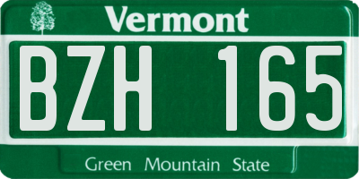 VT license plate BZH165