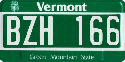 VT license plate BZH166