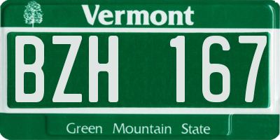VT license plate BZH167