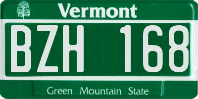 VT license plate BZH168