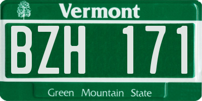 VT license plate BZH171