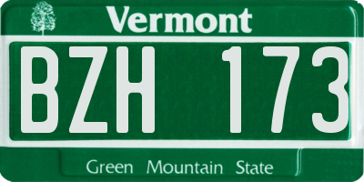 VT license plate BZH173