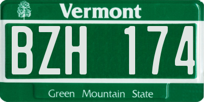 VT license plate BZH174